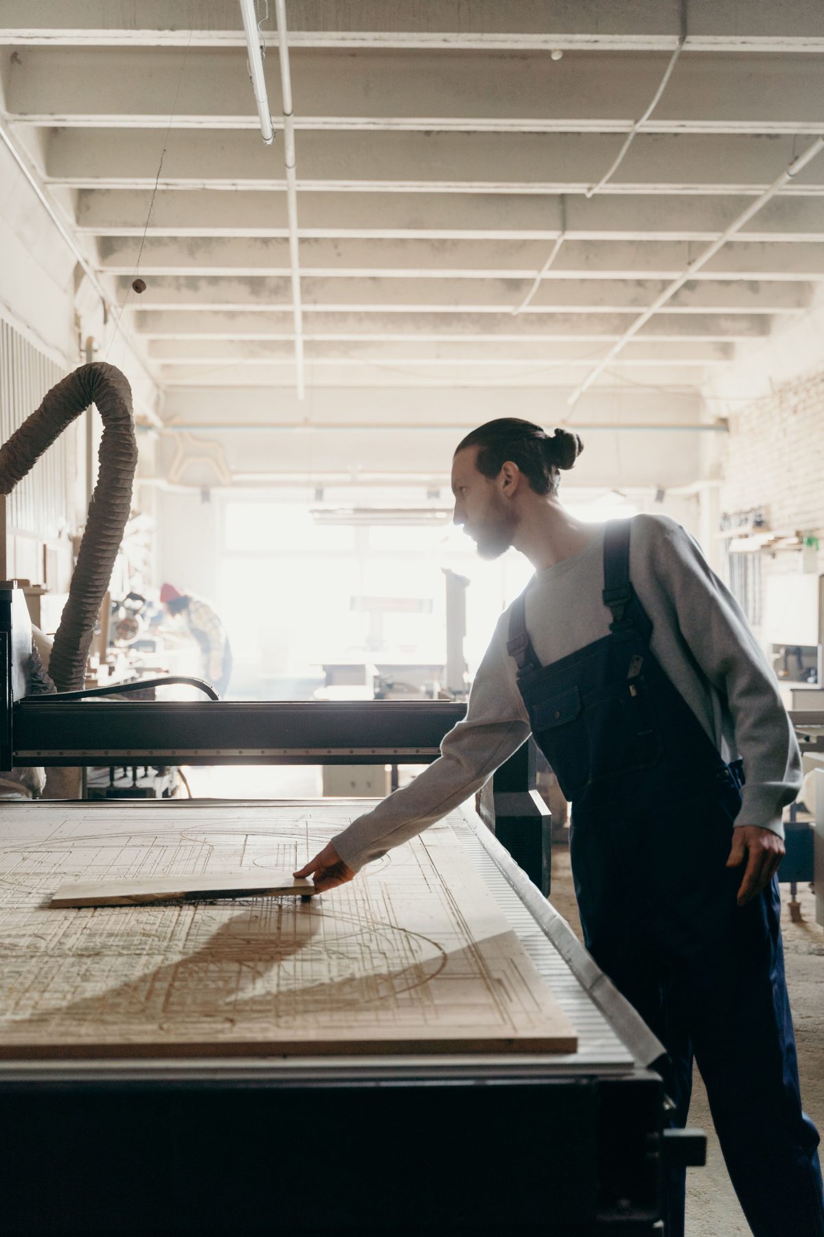 Craftsman measuring materials